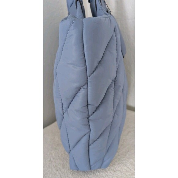 Coach Pillow Large Tote Bag CP152 Iris Quilted In Slate Blue Nylon Purse - Picture 6 of 16